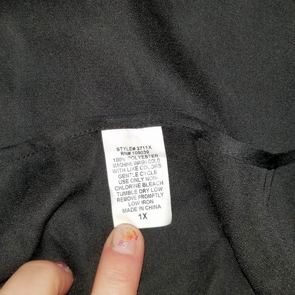 Midnight Velvet sheer blouse with tank women's plus size 1X - Picture 10 of 11